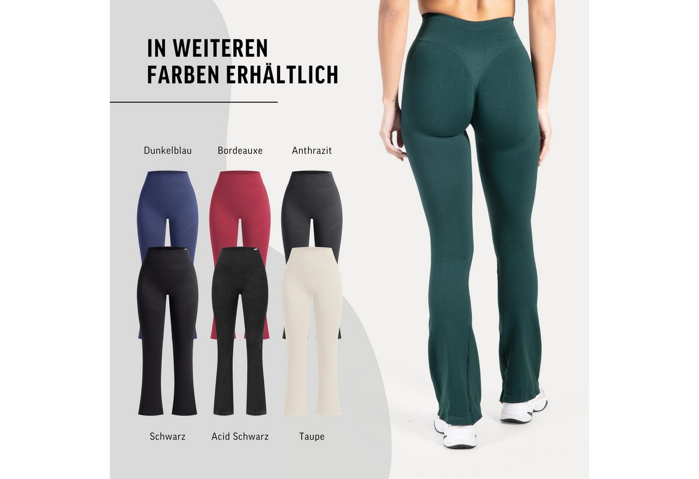 Smilodox Leggings Aylin Scrunch, Leggings mit Booty Push Effekt, Gym, Yoga & Freizeit Scrunch Naht, Booty Push, Weites Bein, Elastisch, High Waist – Bild 4 von 5