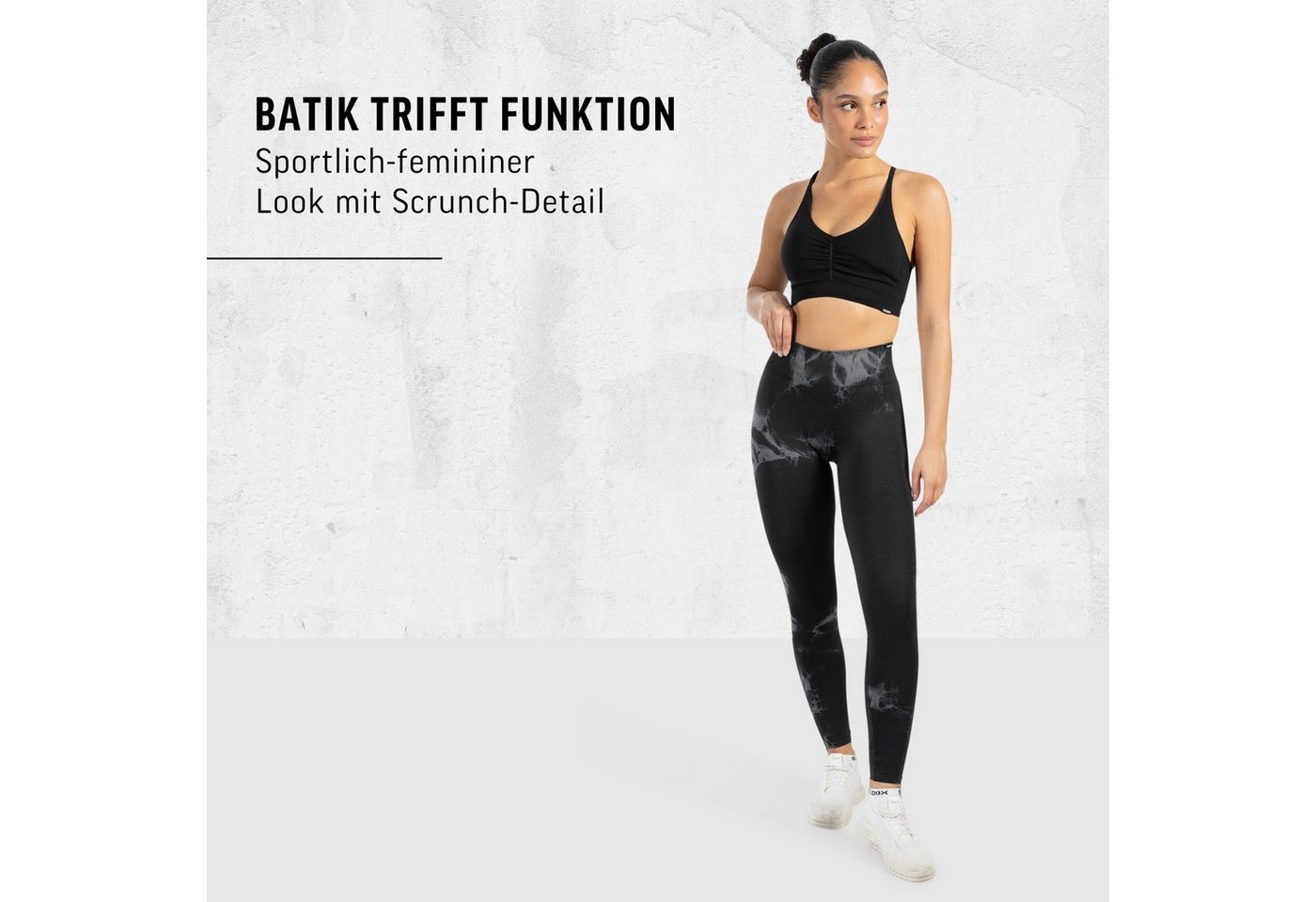 Smilodox Leggings Becci, Seamless High Waist Scrunch Sporthose, Batik-Effekt & Muster Figurformende Kontur, elastisch, Blickdicht, Gym Yoga Training Workout – Bild 3 von 5