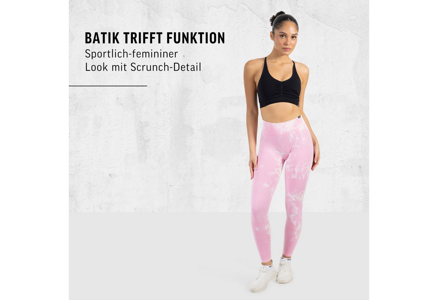Smilodox Leggings Becci, Seamless High Waist Scrunch Sporthose, Batik-Effekt & Muster Figurformende Kontur, elastisch, Blickdicht, Gym Yoga Training Workout – Bild 3 von 5