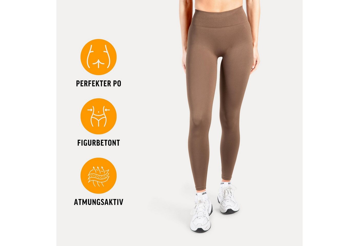 Smilodox Leggings Cetrina, Push Up Scrunch Leggings mit Schriftzug Fitness & Alltag Seamless, High Waist, Scrunch Sporthose, Atmungsaktiv, Blickdicht – Bild 3 von 5