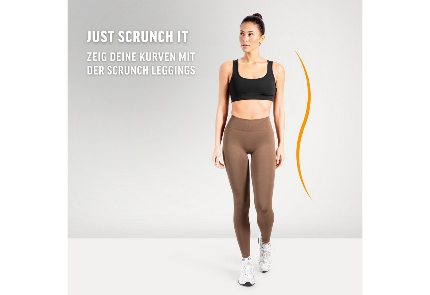 Smilodox Leggings Cetrina, Push Up Scrunch Leggings mit Schriftzug Fitness & Alltag Seamless, High Waist, Scrunch Sporthose, Atmungsaktiv, Blickdicht – Bild 4 von 5