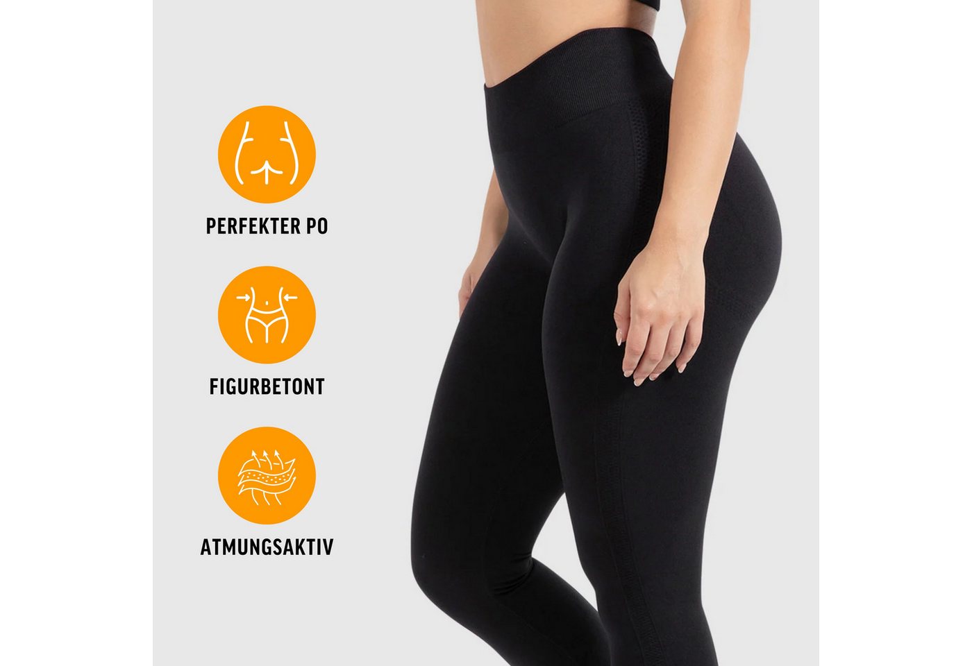 Smilodox Leggings Cetrina, Push Up Scrunch Leggings mit Schriftzug Fitness & Alltag Seamless, High Waist, Scrunch Sporthose, Atmungsaktiv, Blickdicht – Bild 2 von 5
