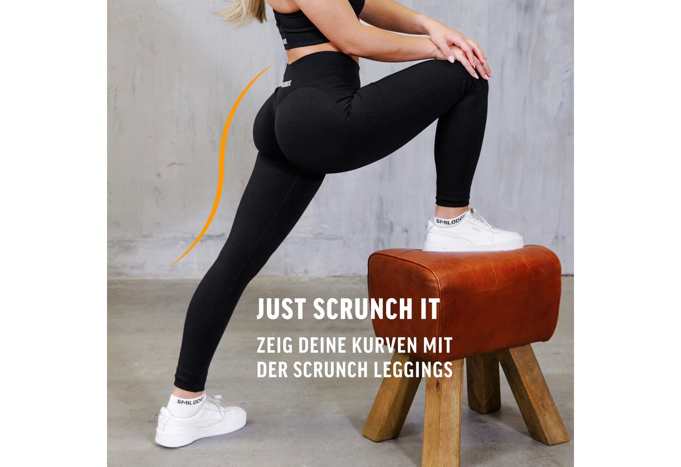 Smilodox Leggings Cetrina, Push Up Scrunch Leggings mit Schriftzug Fitness & Alltag Seamless, High Waist, Scrunch Sporthose, Atmungsaktiv, Blickdicht – Bild 3 von 5