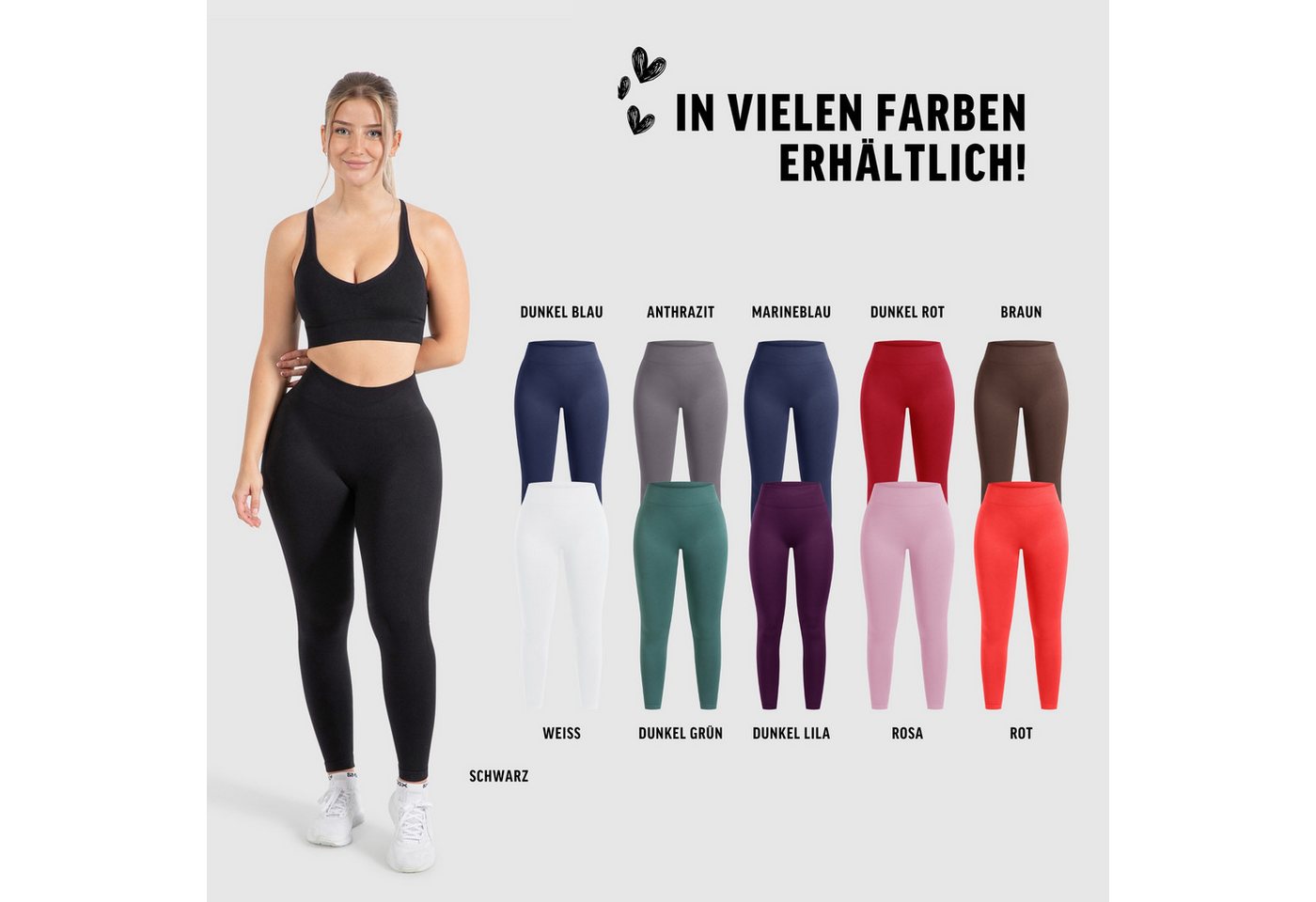 Smilodox Leggings Cetrina, Push Up Scrunch Leggings mit Schriftzug Fitness & Alltag Seamless, High Waist, Scrunch Sporthose, Atmungsaktiv, Blickdicht – Bild 4 von 5