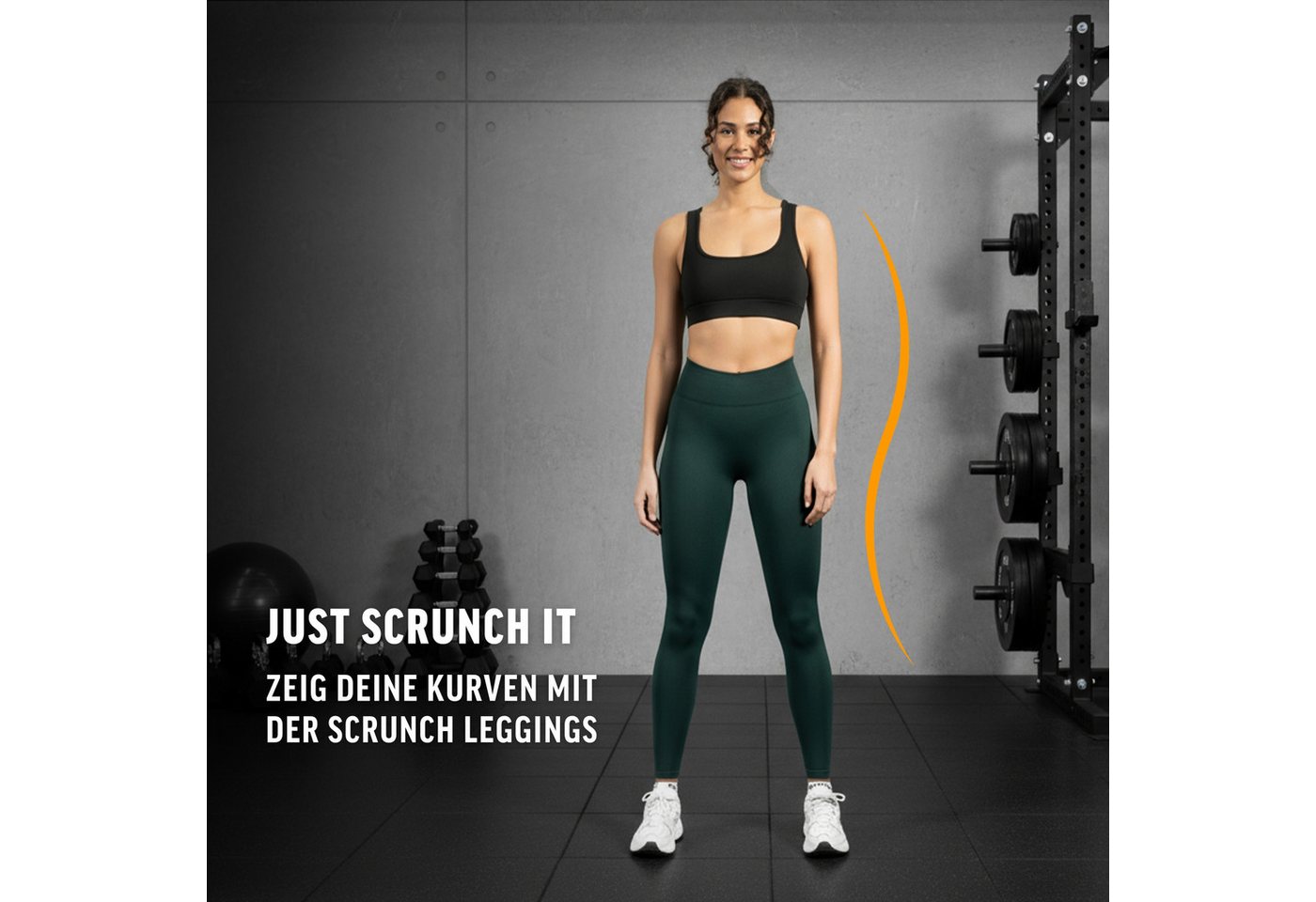 Smilodox Leggings Cetrina, Push Up Scrunch Leggings mit Schriftzug Fitness & Alltag Seamless, High Waist, Scrunch Sporthose, Atmungsaktiv, Blickdicht – Bild 3 von 5