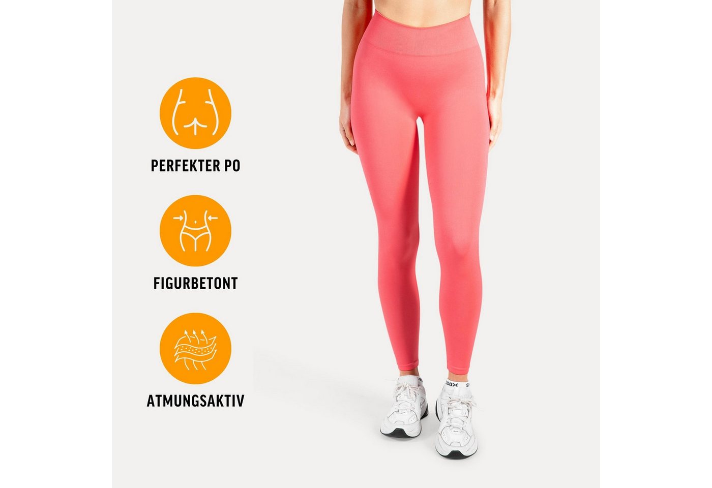Smilodox Leggings Cetrina, Push Up Scrunch Leggings mit Schriftzug Fitness & Alltag Seamless, High Waist, Scrunch Sporthose, Atmungsaktiv, Blickdicht – Bild 3 von 5