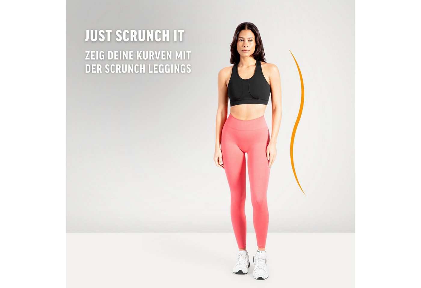Smilodox Leggings Cetrina, Push Up Scrunch Leggings mit Schriftzug Fitness & Alltag Seamless, High Waist, Scrunch Sporthose, Atmungsaktiv, Blickdicht – Bild 4 von 5