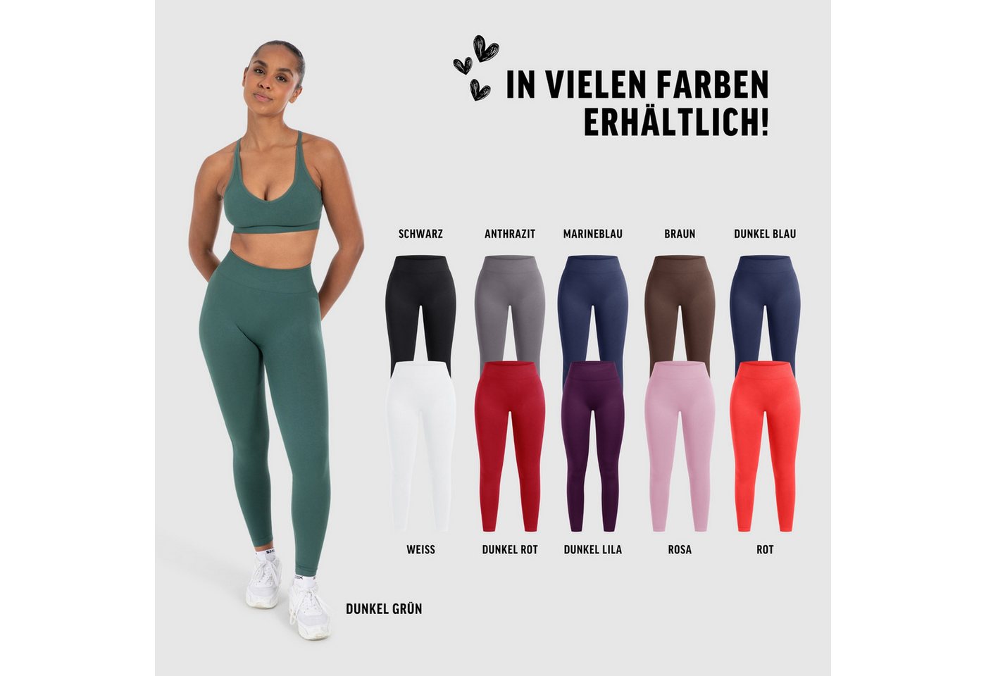 Smilodox Leggings Cetrina, Push Up Scrunch Leggings mit Schriftzug Fitness & Alltag Seamless, High Waist, Scrunch Sporthose, Atmungsaktiv, Blickdicht – Bild 4 von 5