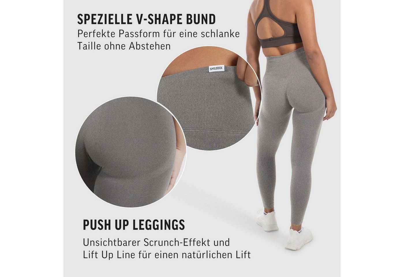 Smilodox Leggings Elin, Butt Lift Sporthose, Highwaist V-Shape Gym Leggings Shaped Fit Squatproof Seamless Trainingshose Sport Yoga Alltag – Bild 5 von 5
