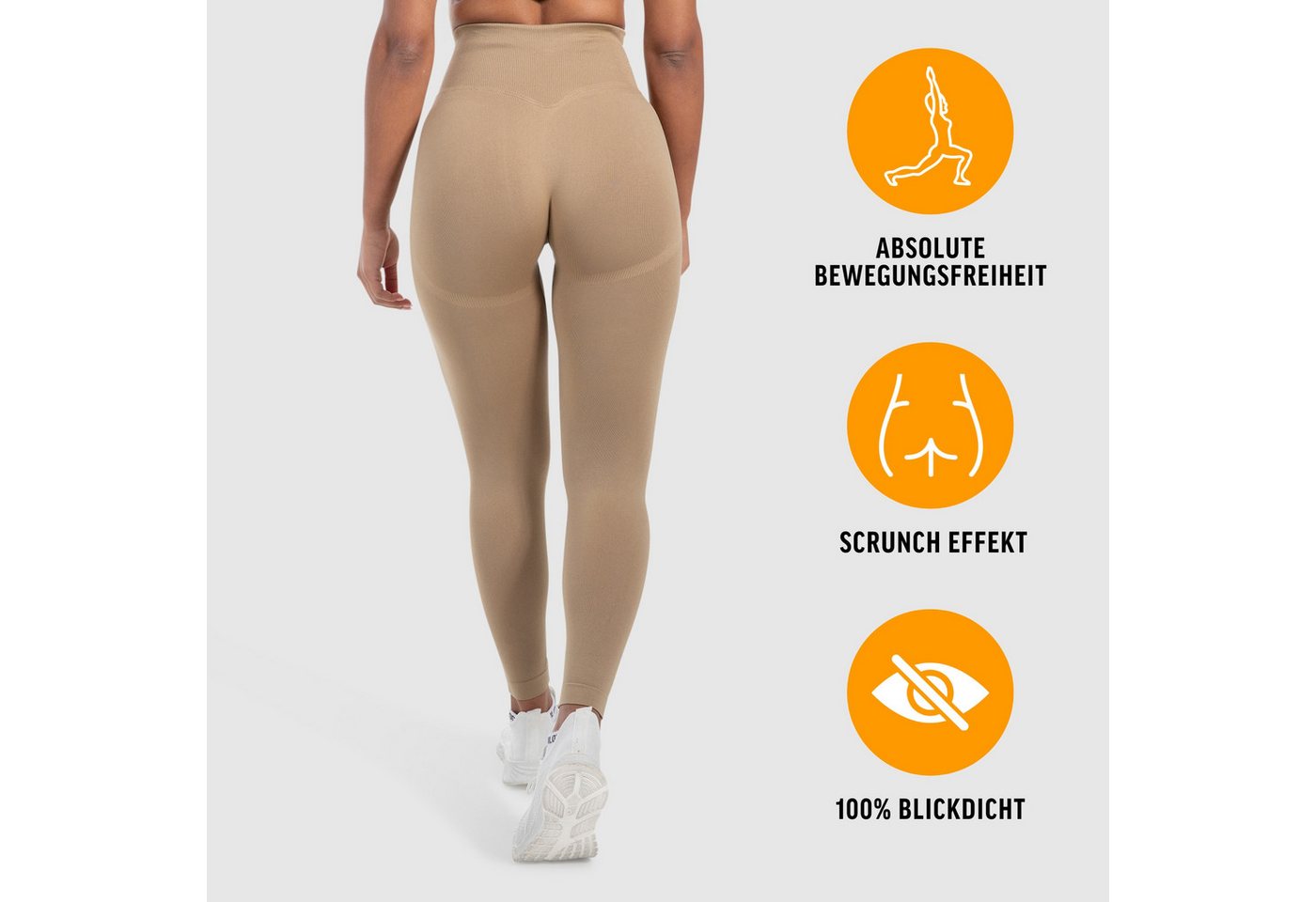 Smilodox Leggings Elin, Butt Lift Sporthose, Highwaist V-Shape Gym Leggings Shaped Fit Squatproof Seamless Trainingshose Sport Yoga Alltag – Bild 2 von 5