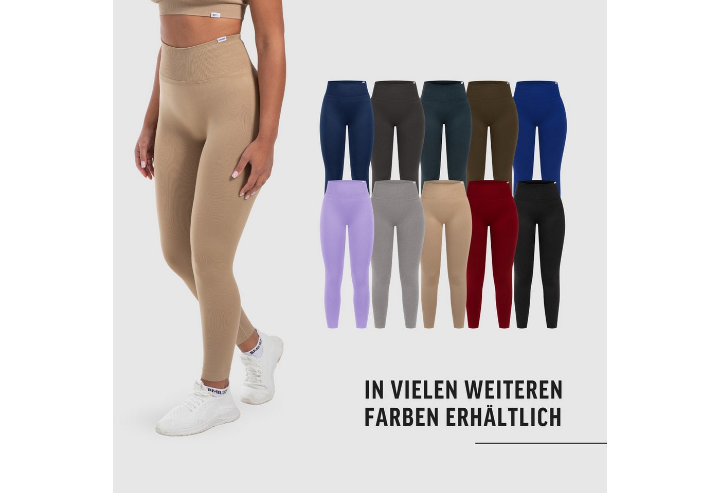 Smilodox Leggings Elin, Butt Lift Sporthose, Highwaist V-Shape Gym Leggings Shaped Fit Squatproof Seamless Trainingshose Sport Yoga Alltag – Bild 4 von 5