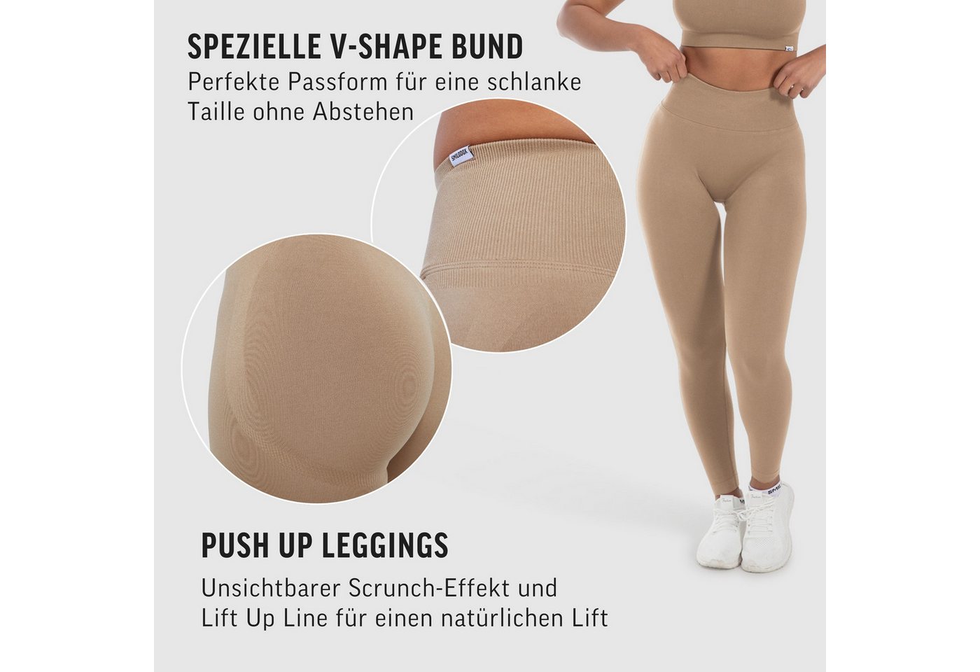 Smilodox Leggings Elin, Butt Lift Sporthose, Highwaist V-Shape Gym Leggings Shaped Fit Squatproof Seamless Trainingshose Sport Yoga Alltag – Bild 5 von 5