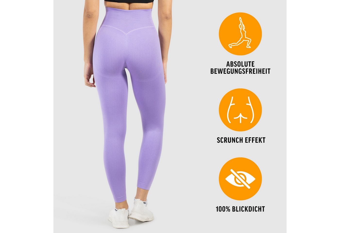 Smilodox Leggings Elin, Butt Lift Sporthose, Highwaist V-Shape Gym Leggings Shaped Fit Squatproof Seamless Trainingshose Sport Yoga Alltag – Bild 2 von 5