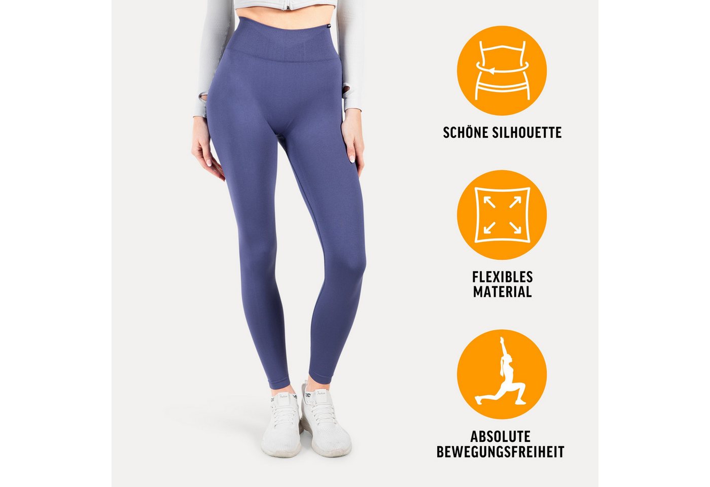 Smilodox Leggings Fenja, High Waist Performance Sportleggings Bequemer Passform, Seamless Design, Schmeichelnder Silhouette für Yoga – Bild 2 von 5