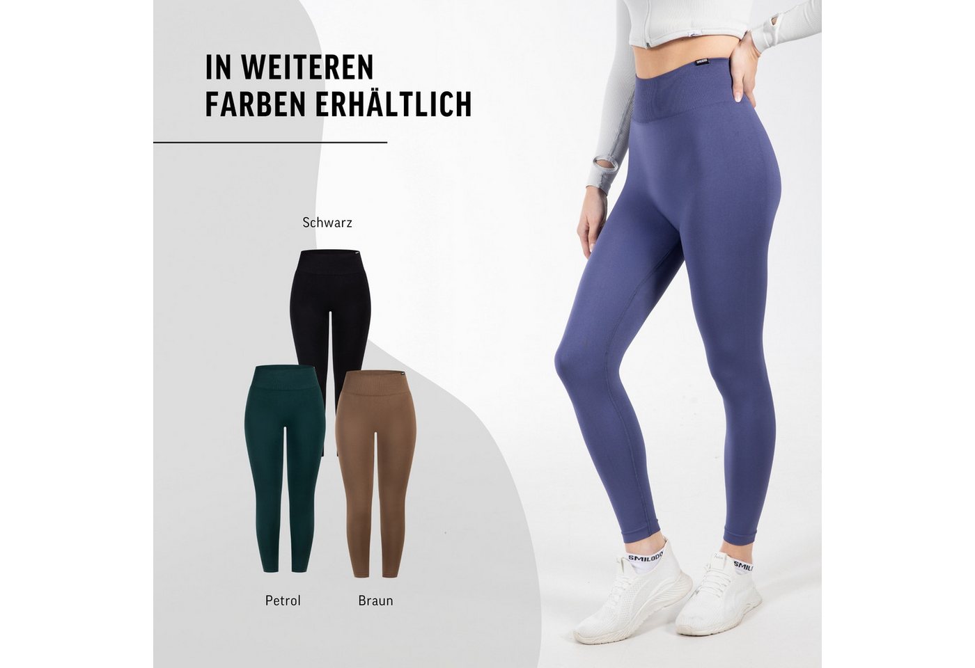 Smilodox Leggings Fenja, High Waist Performance Sportleggings Bequemer Passform, Seamless Design, Schmeichelnder Silhouette für Yoga – Bild 4 von 5