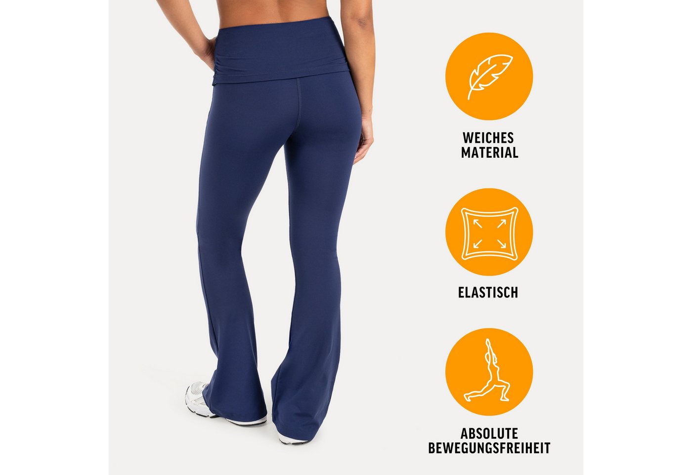 Smilodox Leggings Florea Damen, Schlaghose, Soft Touch & Stretch, für Gym & Alltag Flared Fit, Soft Touch, Blickdicht, Komfortbund – Bild 2 von 5