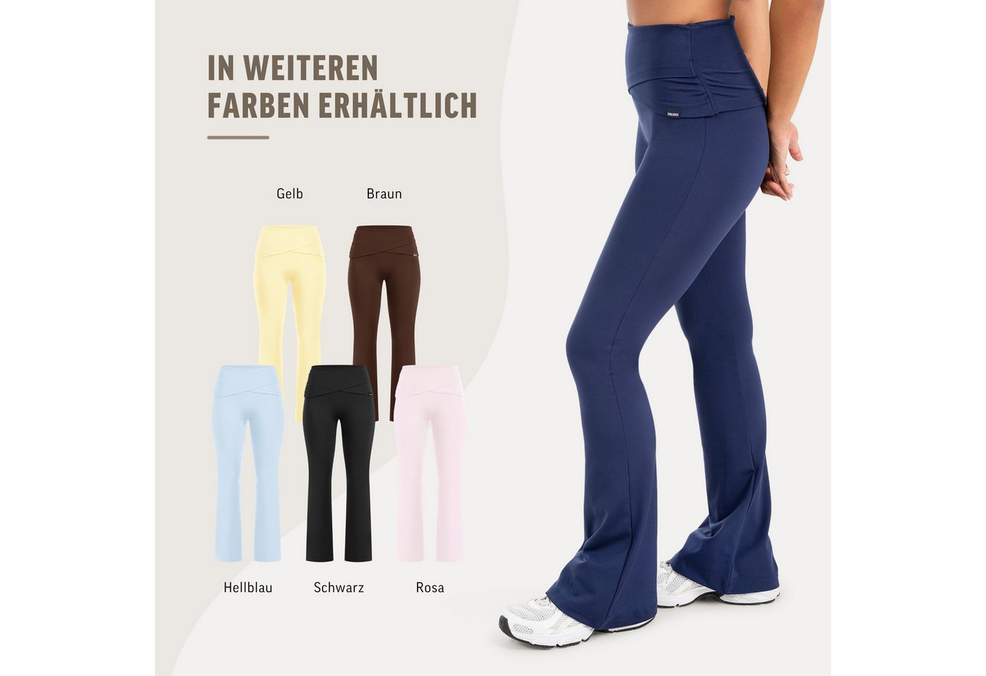 Smilodox Leggings Florea Damen, Schlaghose, Soft Touch & Stretch, für Gym & Alltag Flared Fit, Soft Touch, Blickdicht, Komfortbund – Bild 4 von 5