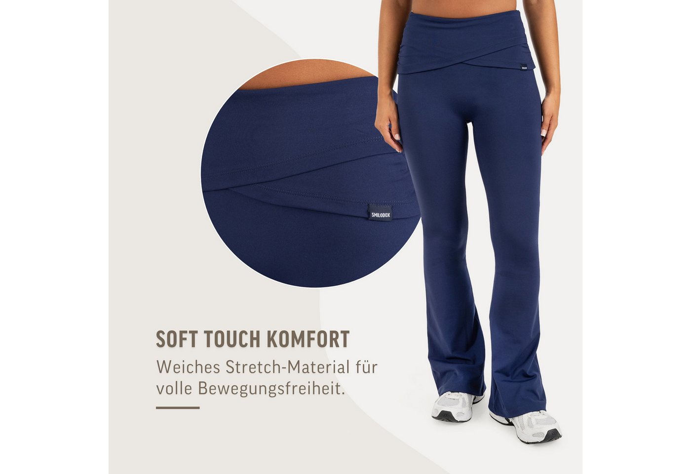 Smilodox Leggings Florea Damen, Schlaghose, Soft Touch & Stretch, für Gym & Alltag Flared Fit, Soft Touch, Blickdicht, Komfortbund – Bild 5 von 5