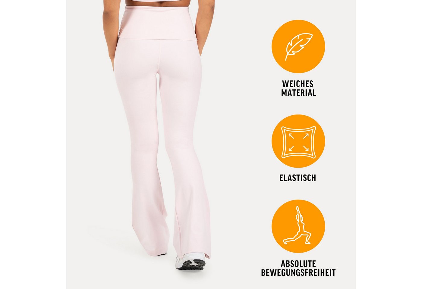 Smilodox Leggings Florea Damen, Schlaghose, Soft Touch & Stretch, für Gym & Alltag Flared Fit, Soft Touch, Blickdicht, Komfortbund – Bild 2 von 5