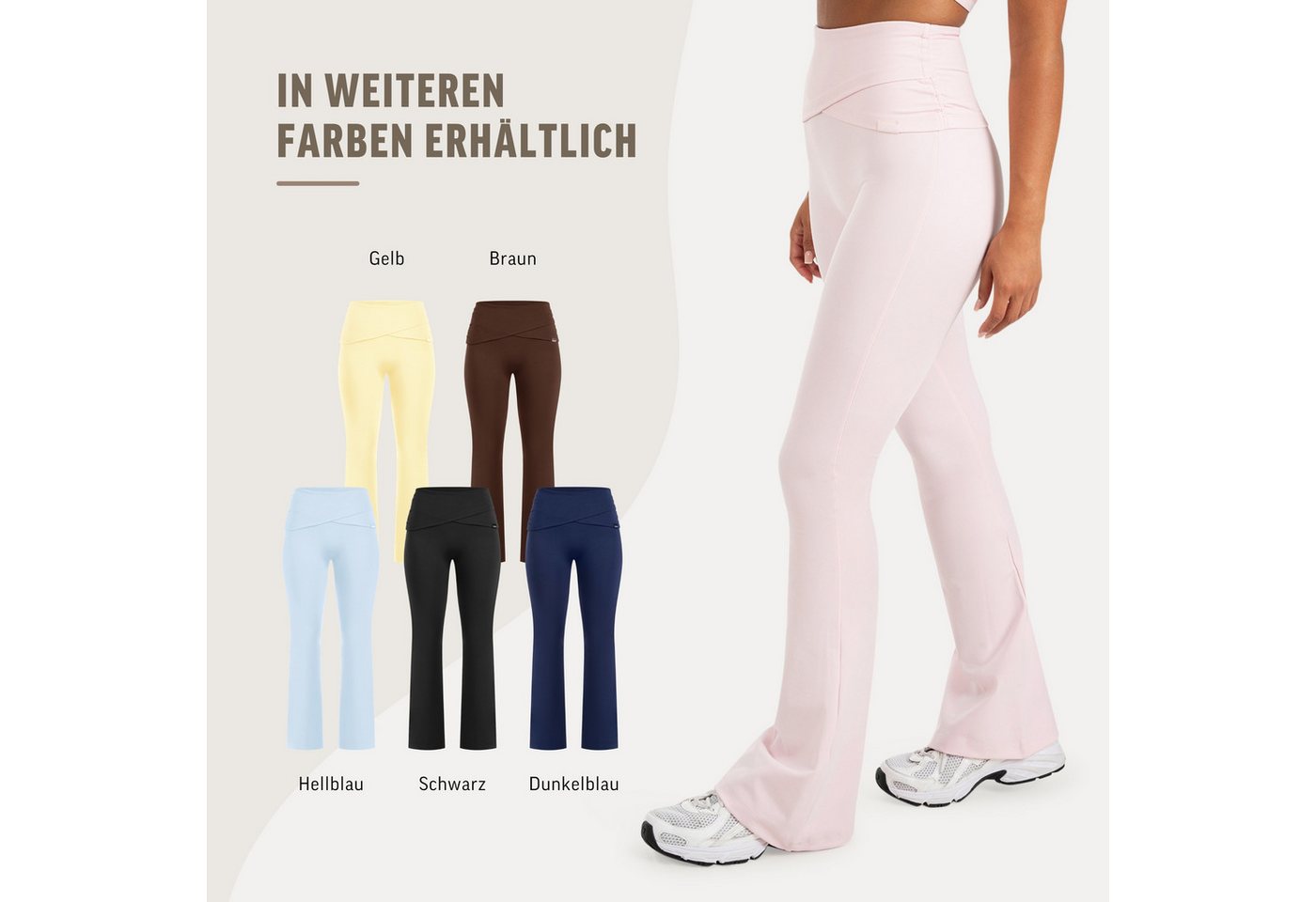 Smilodox Leggings Florea Damen, Schlaghose, Soft Touch & Stretch, für Gym & Alltag Flared Fit, Soft Touch, Blickdicht, Komfortbund – Bild 4 von 5