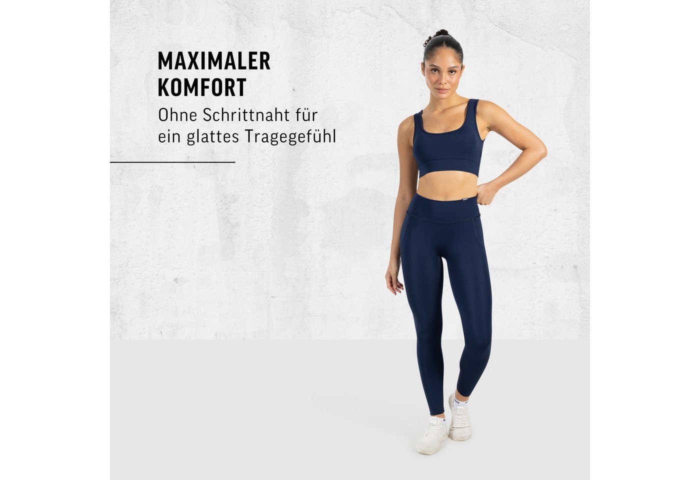 Smilodox Leggings Kelsy, High Waist Sportleggings V-Bund & seitlichen Eingrifftaschen nahtlos im Schritt, figurformende elastische Yogahose, Sport Freizeit – Bild 3 von 5