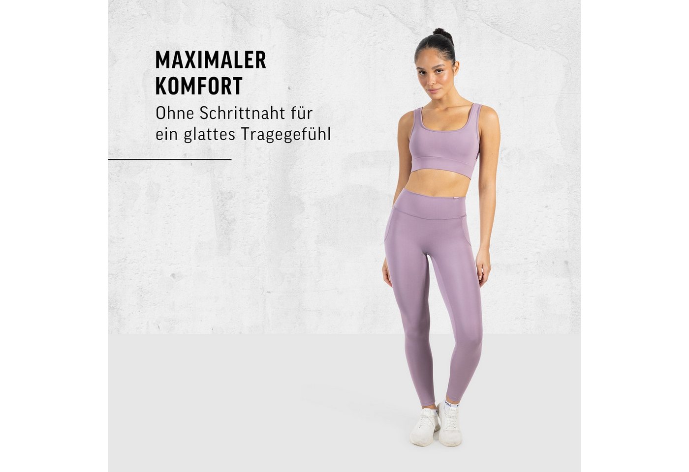 Smilodox Leggings Kelsy, High Waist Sportleggings V-Bund & seitlichen Eingrifftaschen nahtlos im Schritt, figurformende elastische Yogahose, Sport Freizeit – Bild 3 von 5