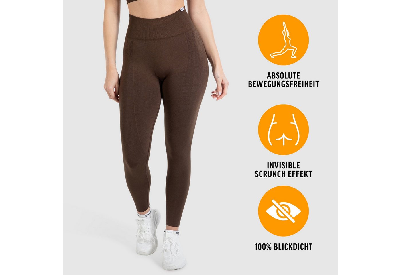 Smilodox Leggings Layne, Scrunch Butt Lift Sporthose, High Waist V-Shape Schweißabsorbierende blickdichte Trainingshose, Sport Fitness Yoga – Bild 2 von 5