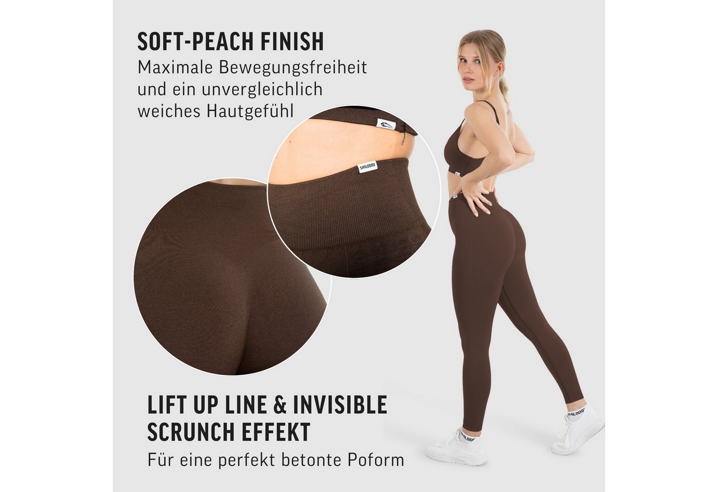 Smilodox Leggings Layne, Scrunch Butt Lift Sporthose, High Waist V-Shape Schweißabsorbierende blickdichte Trainingshose, Sport Fitness Yoga – Bild 5 von 5