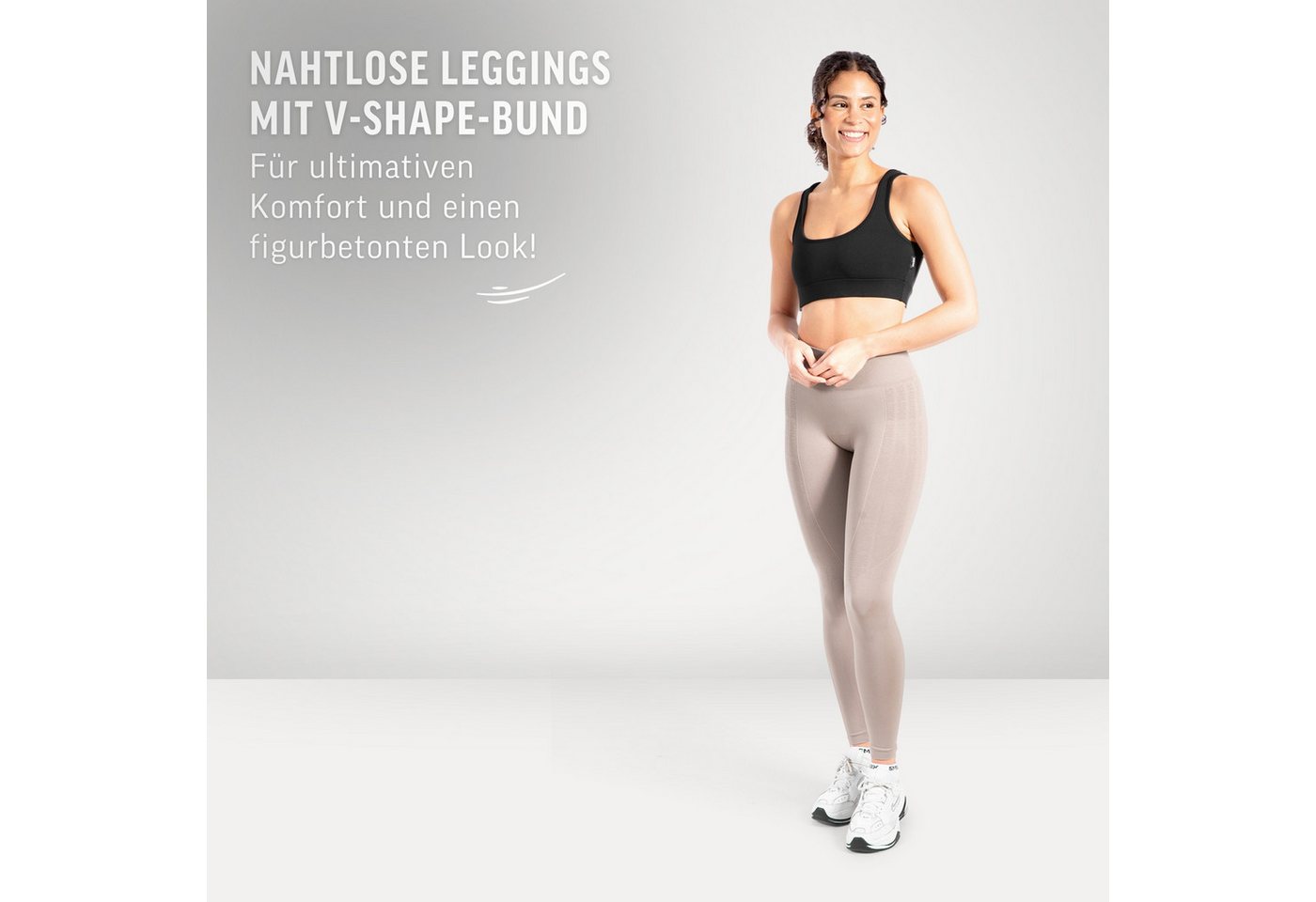 Smilodox Leggings Layne, Scrunch Butt Lift Sporthose, High Waist V-Shape Schweißabsorbierende blickdichte Trainingshose, Sport Fitness Yoga – Bild 3 von 5
