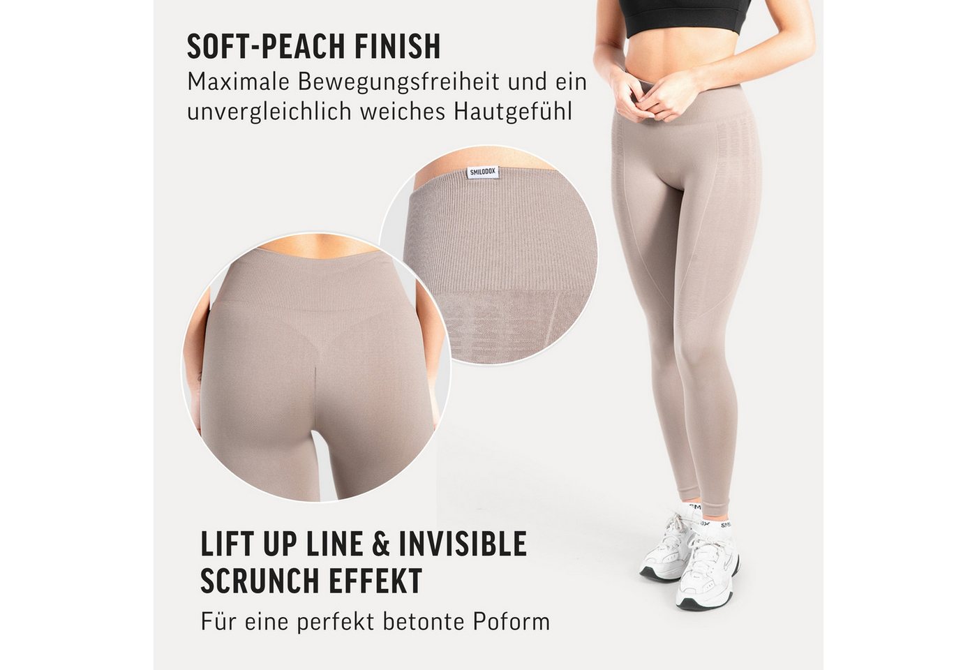 Smilodox Leggings Layne, Scrunch Butt Lift Sporthose, High Waist V-Shape Schweißabsorbierende blickdichte Trainingshose, Sport Fitness Yoga – Bild 5 von 5