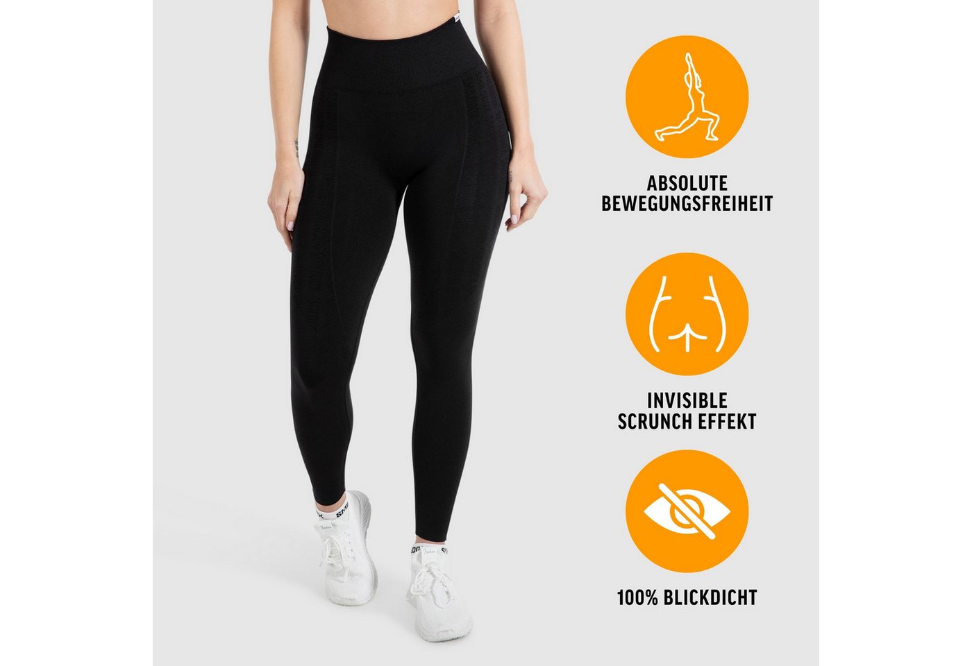 Smilodox Leggings Layne, Scrunch Butt Lift Sporthose, High Waist V-Shape Schweißabsorbierende blickdichte Trainingshose, Sport Fitness Yoga – Bild 2 von 5
