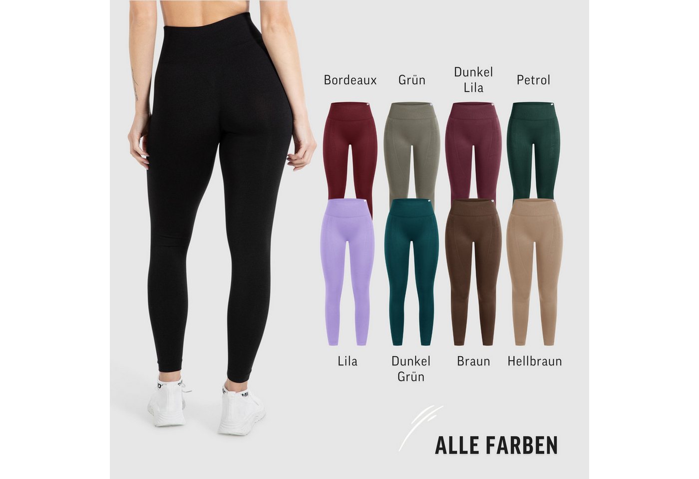Smilodox Leggings Layne, Scrunch Butt Lift Sporthose, High Waist V-Shape Schweißabsorbierende blickdichte Trainingshose, Sport Fitness Yoga – Bild 4 von 5