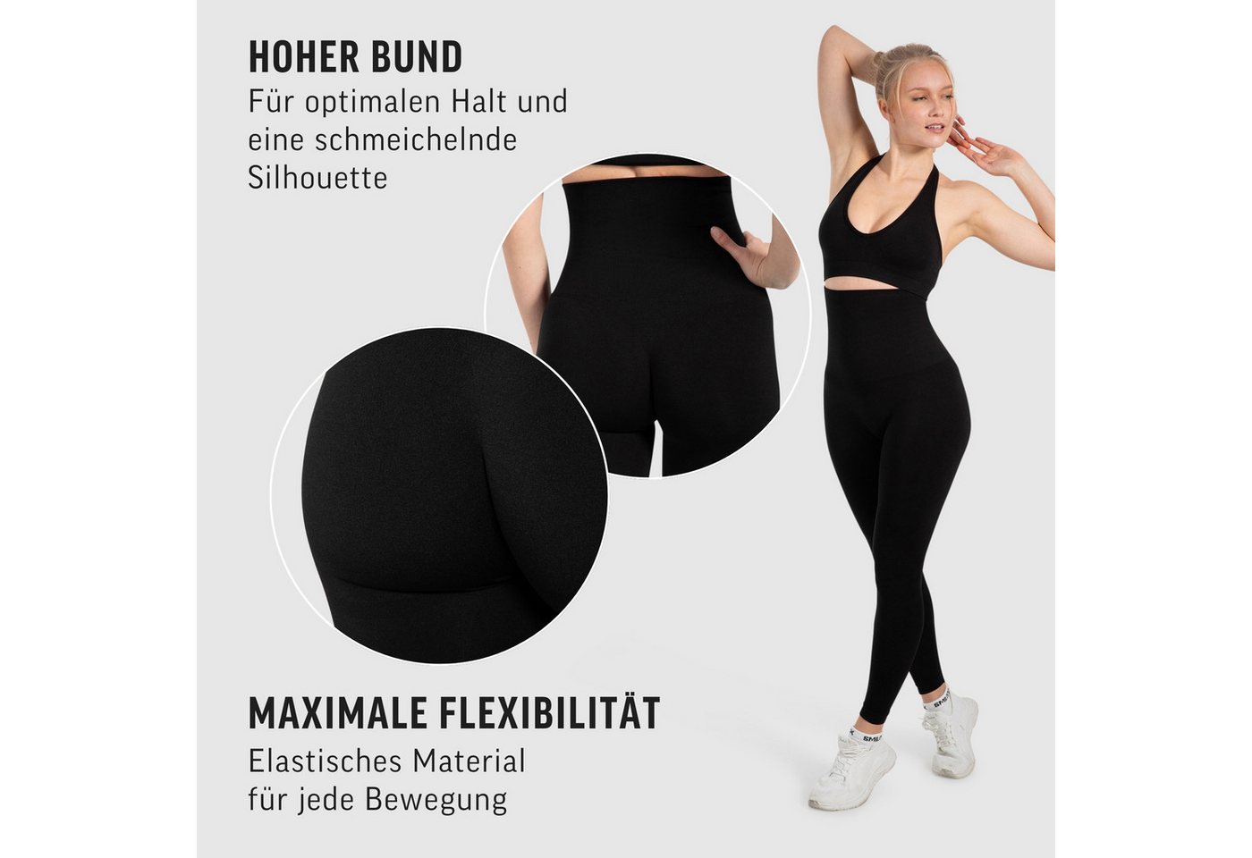 Smilodox Leggings Lenia, Nahtlose High Waist Sporthose, Scrunch-Effekt, Blickdicht Butt Lift Fitnesshose, elastisch figurformend, Yoga Freizeit Workout – Bild 5 von 5