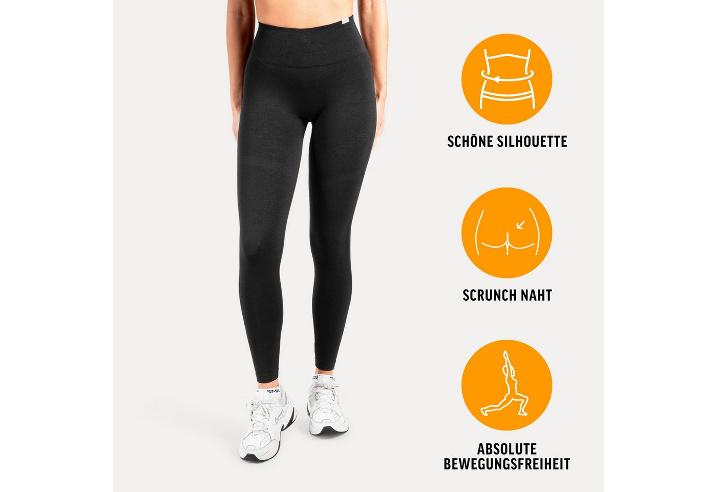 Smilodox Leggings Lesedi, Seamless Scrunch Sporthose, Training & Alltag figurbetonend, High Waist, blickdicht, Booty Scrunch, Training & Yoga – Bild 2 von 5