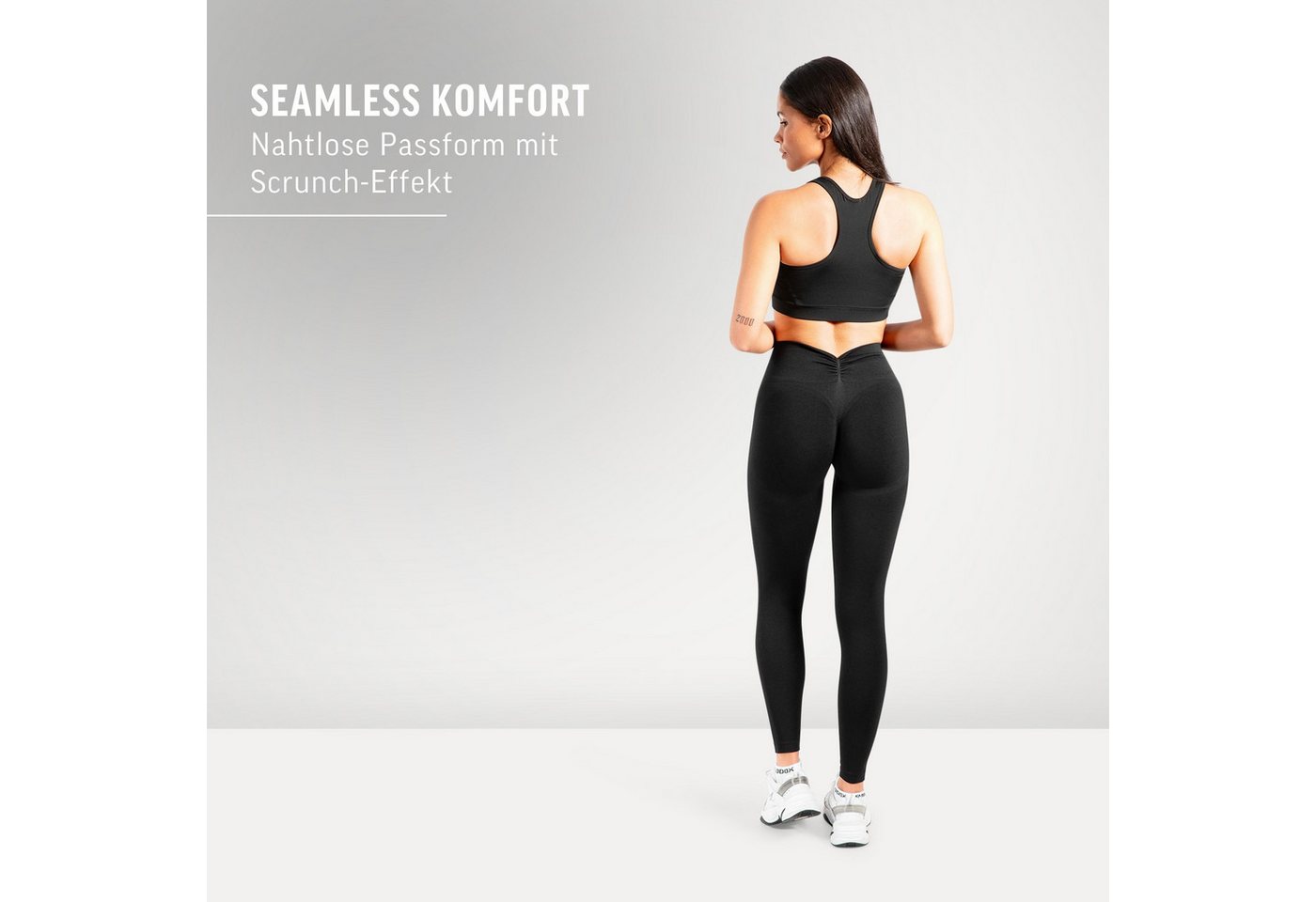 Smilodox Leggings Lesedi, Seamless Scrunch Sporthose, Training & Alltag figurbetonend, High Waist, blickdicht, Booty Scrunch, Training & Yoga – Bild 3 von 5