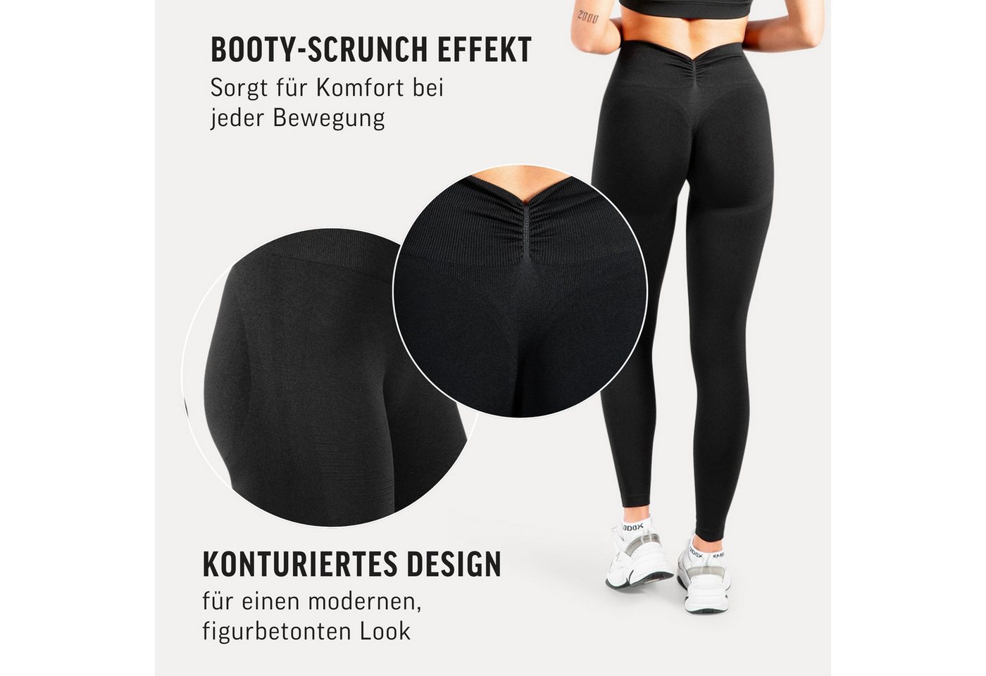 Smilodox Leggings Lesedi, Seamless Scrunch Sporthose, Training & Alltag figurbetonend, High Waist, blickdicht, Booty Scrunch, Training & Yoga – Bild 5 von 5