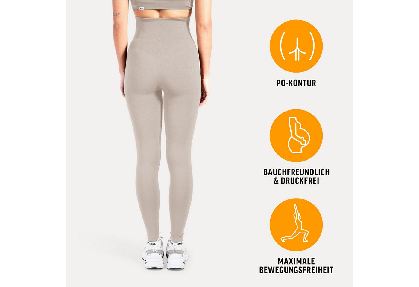 Smilodox Leggings Lorraine, Schwangerschaftsleggings Seamless mit extra hohem Bund Seamless, extra hoher Bund, elastisch & dehnbar – Bild 2 von 5