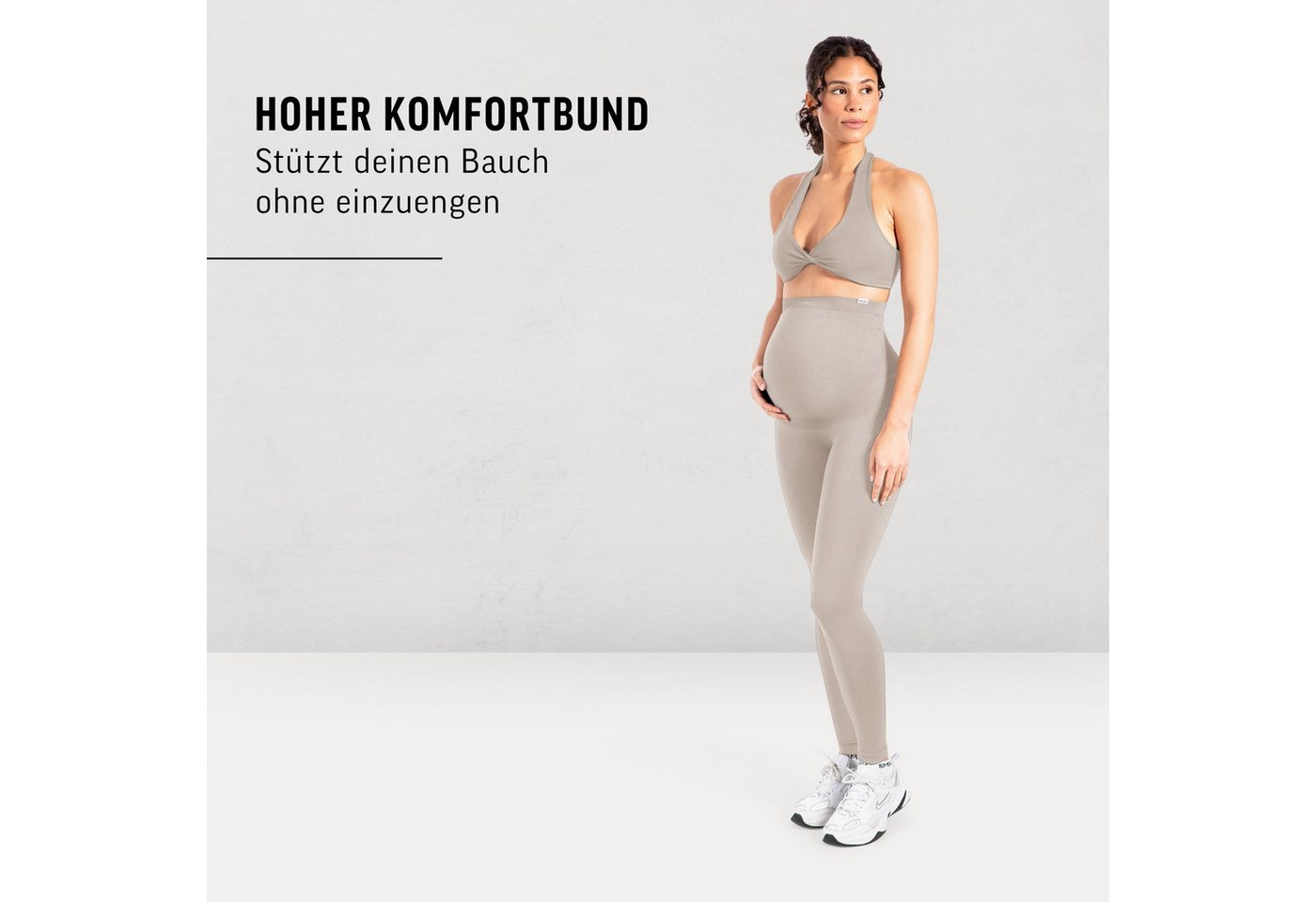 Smilodox Leggings Lorraine, Schwangerschaftsleggings Seamless mit extra hohem Bund Seamless, extra hoher Bund, elastisch & dehnbar – Bild 3 von 5