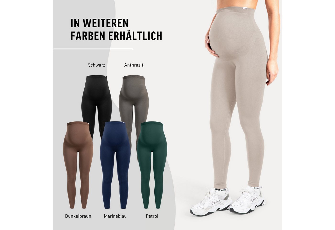 Smilodox Leggings Lorraine, Schwangerschaftsleggings Seamless mit extra hohem Bund Seamless, extra hoher Bund, elastisch & dehnbar – Bild 4 von 5