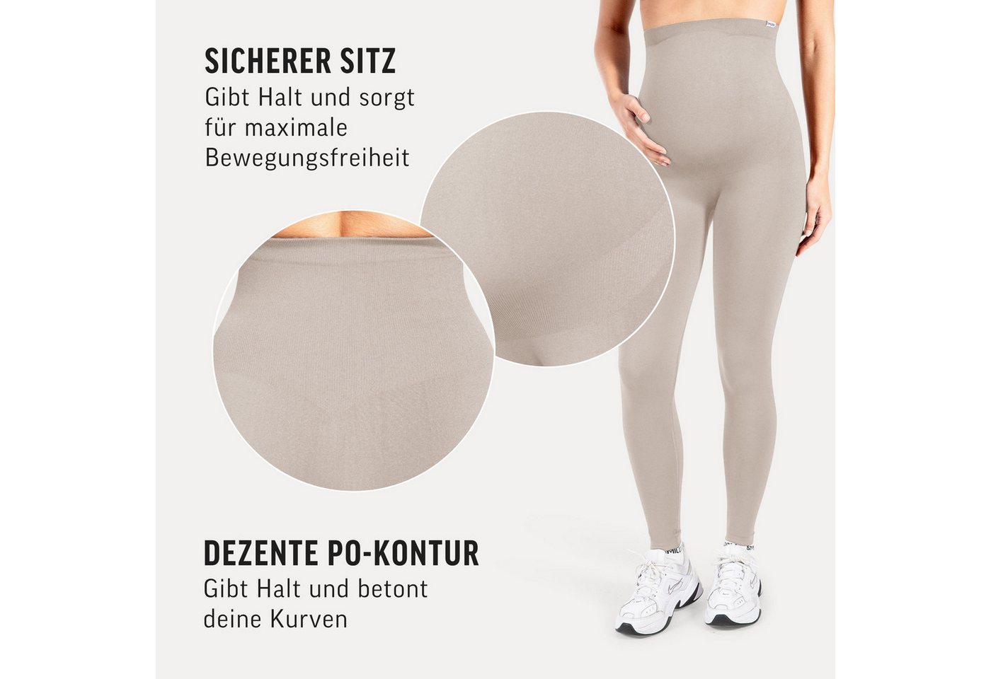 Smilodox Leggings Lorraine, Schwangerschaftsleggings Seamless mit extra hohem Bund Seamless, extra hoher Bund, elastisch & dehnbar – Bild 5 von 5