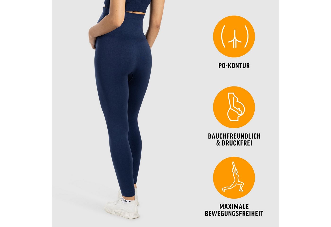 Smilodox Leggings Lorraine, Schwangerschaftsleggings Seamless mit extra hohem Bund Seamless, extra hoher Bund, elastisch & dehnbar – Bild 2 von 5