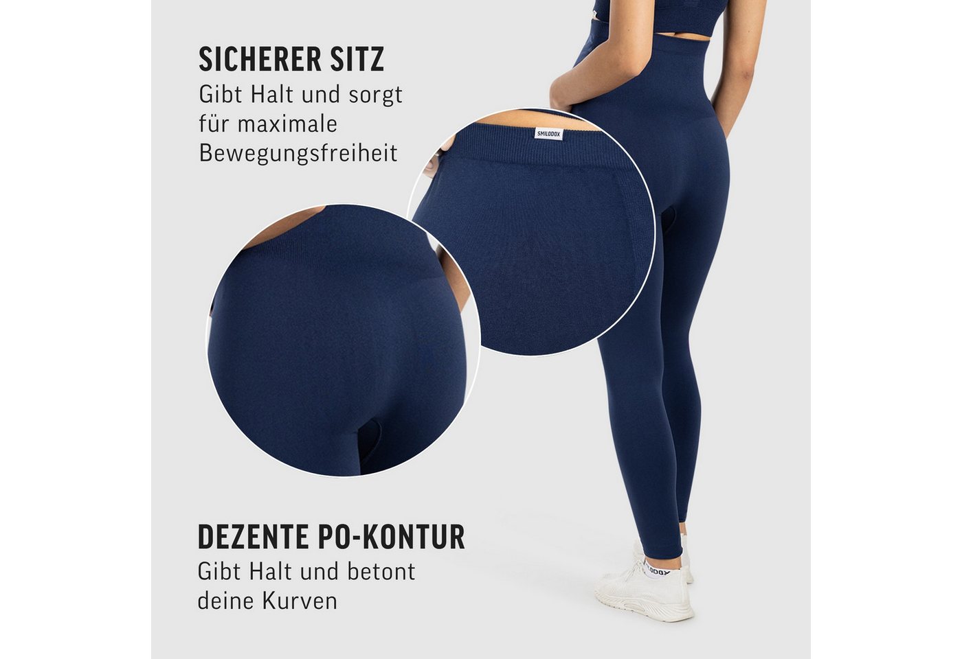 Smilodox Leggings Lorraine, Schwangerschaftsleggings Seamless mit extra hohem Bund Seamless, extra hoher Bund, elastisch & dehnbar – Bild 5 von 5