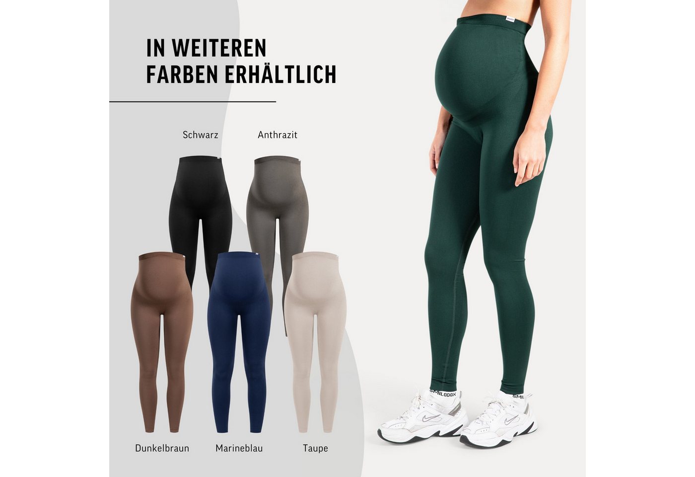 Smilodox Leggings Lorraine, Schwangerschaftsleggings Seamless mit extra hohem Bund Seamless, extra hoher Bund, elastisch & dehnbar – Bild 4 von 5