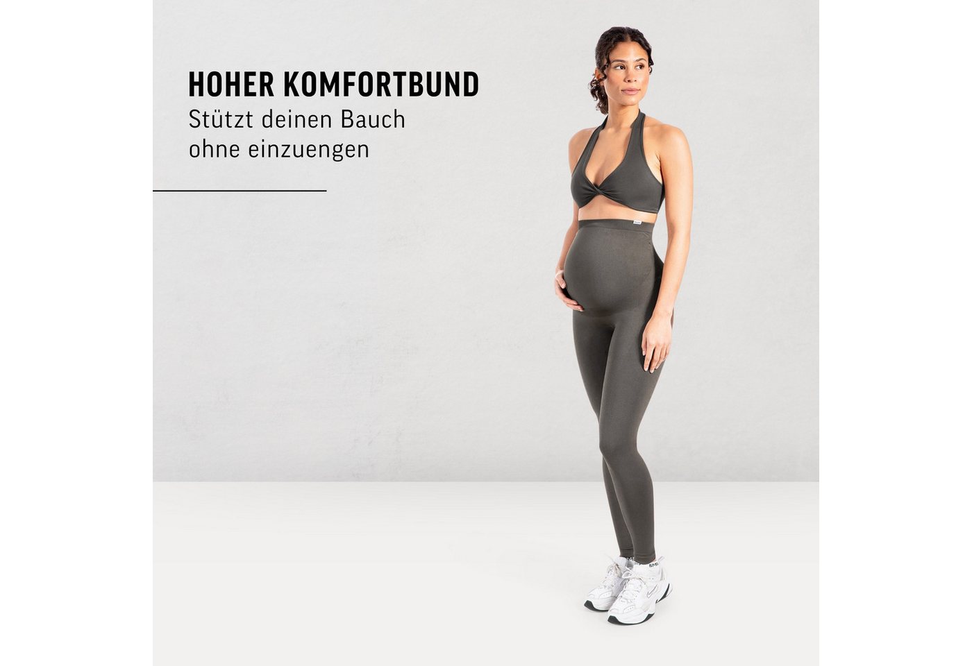 Smilodox Leggings Lorraine, Schwangerschaftsleggings Seamless mit extra hohem Bund Seamless, extra hoher Bund, elastisch & dehnbar – Bild 3 von 5
