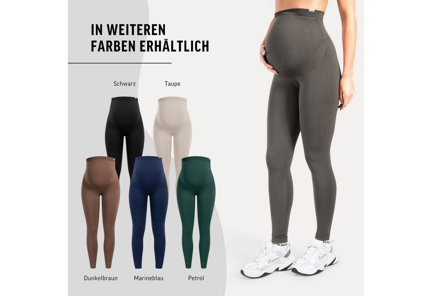 Smilodox Leggings Lorraine, Schwangerschaftsleggings Seamless mit extra hohem Bund Seamless, extra hoher Bund, elastisch & dehnbar – Bild 4 von 5