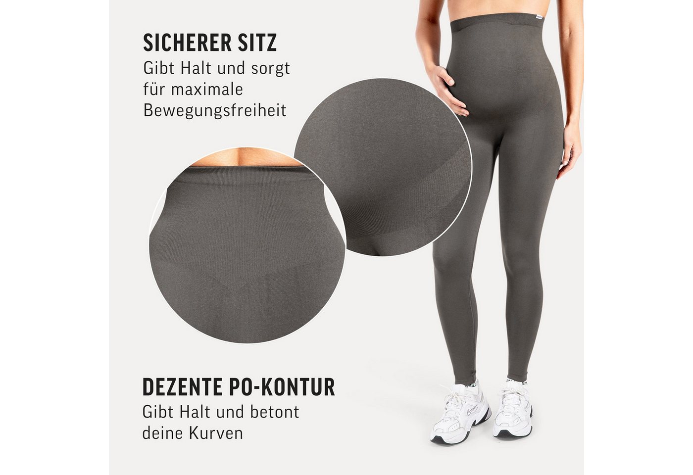 Smilodox Leggings Lorraine, Schwangerschaftsleggings Seamless mit extra hohem Bund Seamless, extra hoher Bund, elastisch & dehnbar – Bild 5 von 5