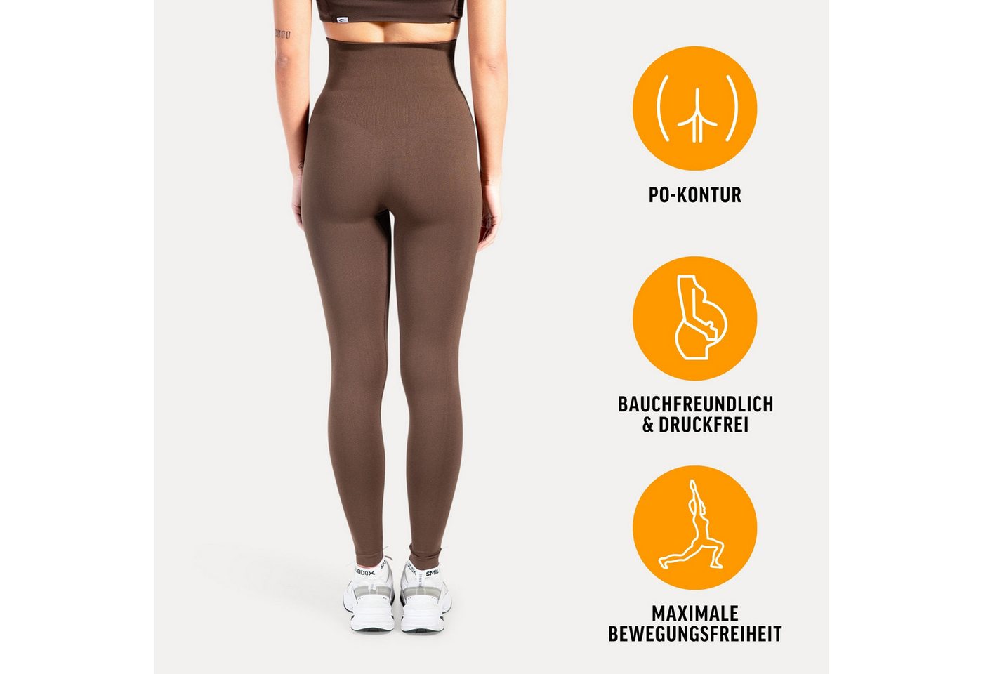 Smilodox Leggings Lorraine, Schwangerschaftsleggings Seamless mit extra hohem Bund Seamless, extra hoher Bund, elastisch & dehnbar – Bild 2 von 5