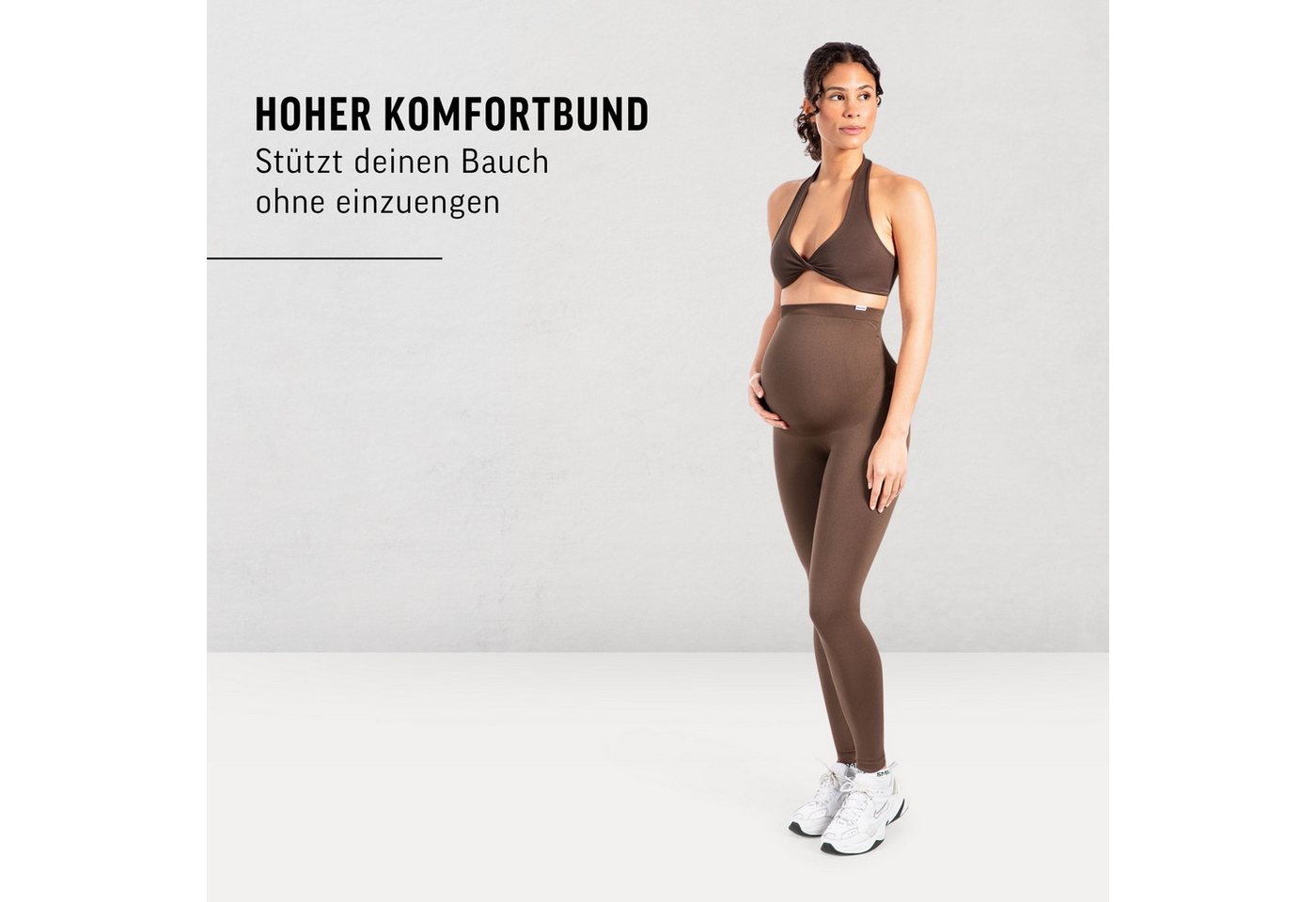 Smilodox Leggings Lorraine, Schwangerschaftsleggings Seamless mit extra hohem Bund Seamless, extra hoher Bund, elastisch & dehnbar – Bild 3 von 5