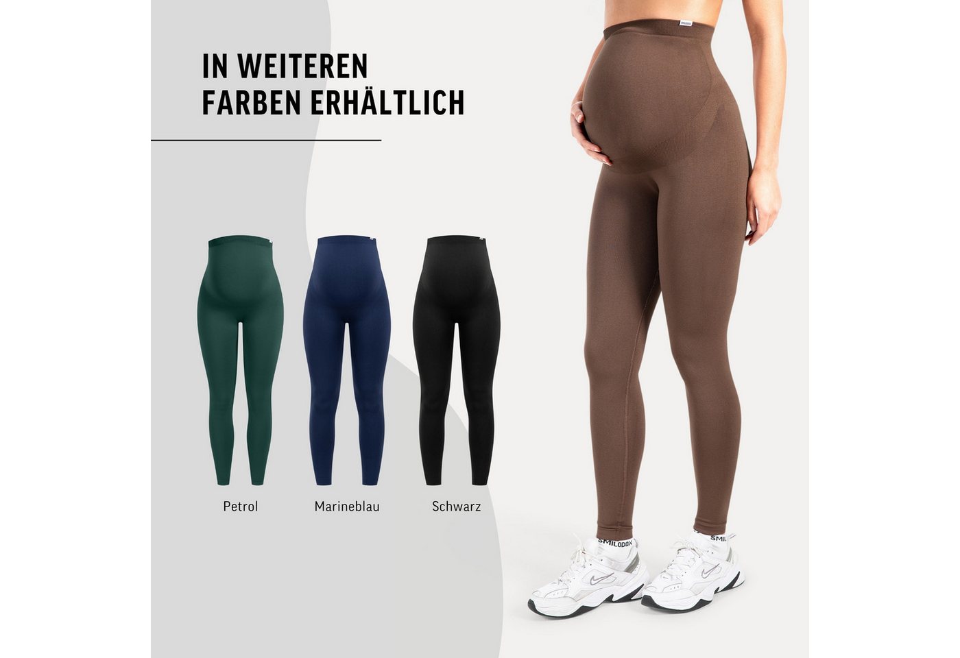 Smilodox Leggings Lorraine, Schwangerschaftsleggings Seamless mit extra hohem Bund Seamless, extra hoher Bund, elastisch & dehnbar – Bild 4 von 5