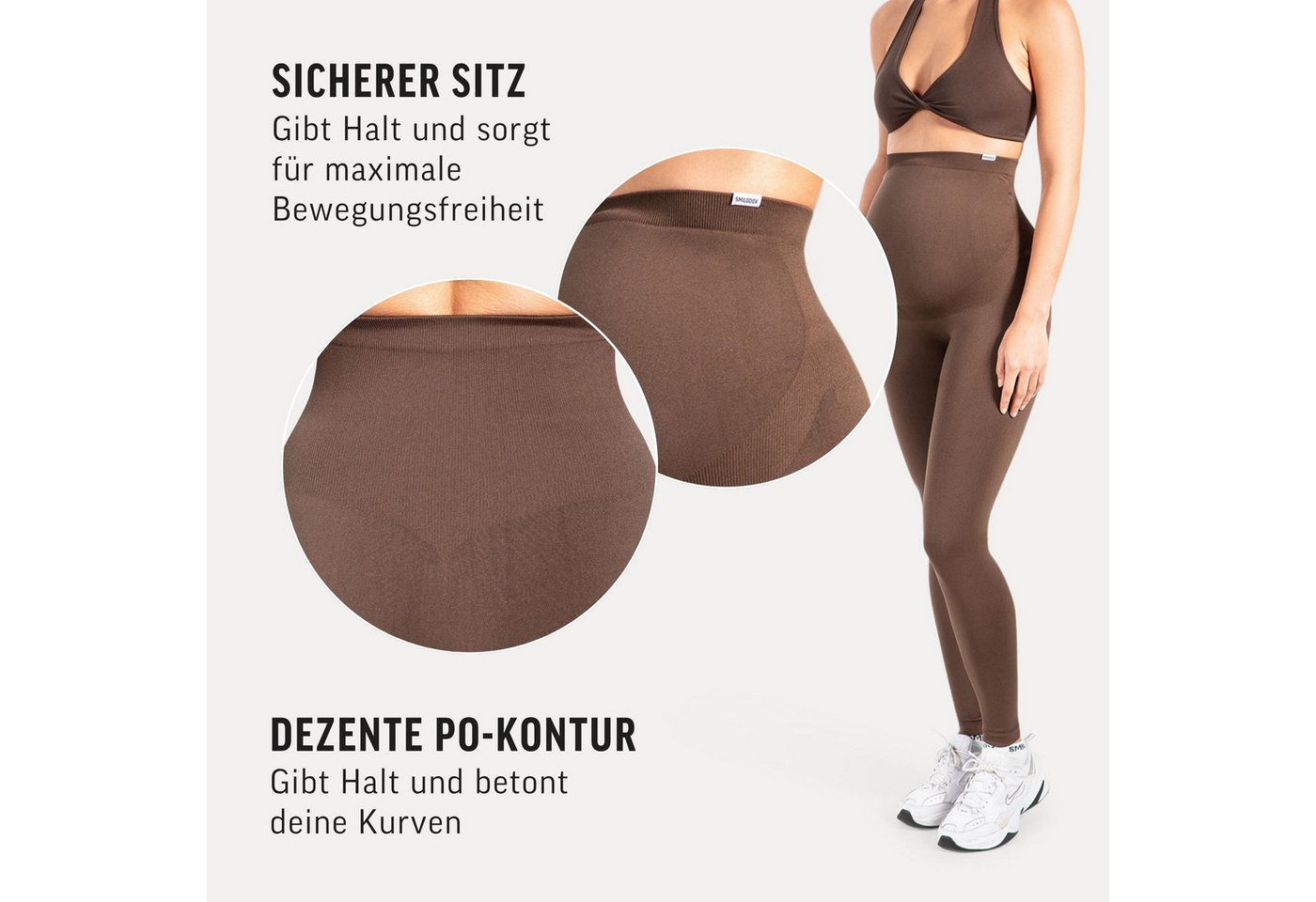 Smilodox Leggings Lorraine, Schwangerschaftsleggings Seamless mit extra hohem Bund Seamless, extra hoher Bund, elastisch & dehnbar – Bild 5 von 5